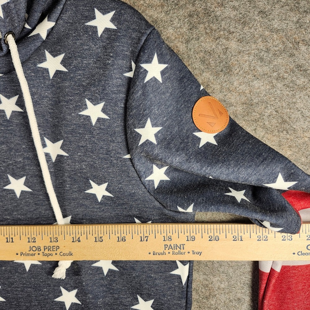Michelle Mae‎ Womens American Flag Hoodie Stars and Stripes Patriotic Medium NEW - Picture 3 of 13